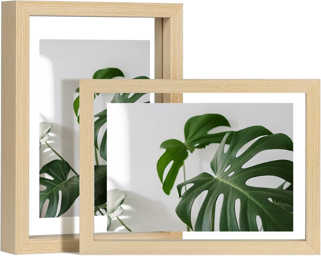 5x7 Floating Frames Set of 2, Double Plexiglass Picture Frame